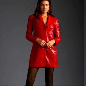 Christmas 🎄/ New Years ✨Sequence, blazer, red anthropology dress